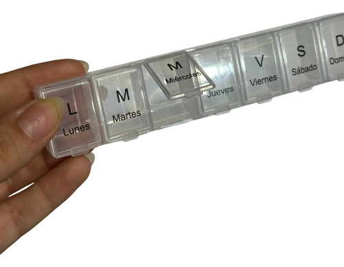 X4 Pastillero Semanal Diario 7 Dias Organizador Pastillas Transparente