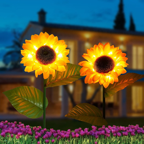 Knightsped Luz Solar Girasol Para Jardin Al Aire Libre 2