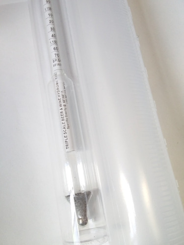 Pack Probeta Fermtech Y Densímetro Hydrometer Triple Escala