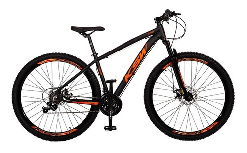 Bicicleta Ksw Xlt 100 21v Shimano Cor Preto com Laranja Tamanho do quadro 21