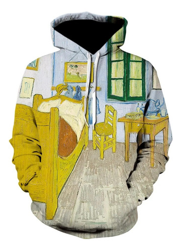 Sudadera Con Capucha Impresa En 3d Al Óleo De Van Gogh
