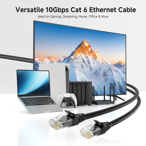 Cable Ethernet Matters Cat 6, 10 Gbps, 25 Pies, Negro