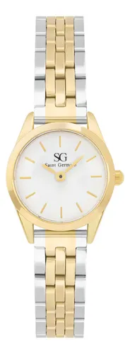 Relógio Feminino Dourado e Prata Mini Belle Bicolor Gold 24mm Fundo Branco — R$ 185,90 em Mercado Livre, 51% OFF
