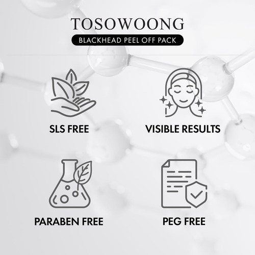 Máscara Facial De Carvão Vegetal Peel Off Pack Tosowoong Bla