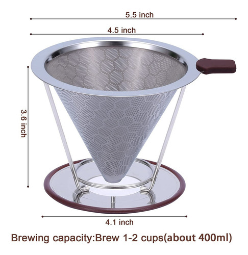 Verter Sobre El Gotero De Café Filtro De Café Cono De Filtro