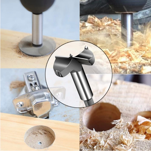 Imagen 6 de 8 de Brocas Forstner Bisagra, Muebles De Cocina Y Puertas 5 Pcs