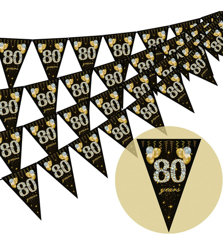 Bunting De Cumpleanos 80, Banderas De Bancera De Banding, 40