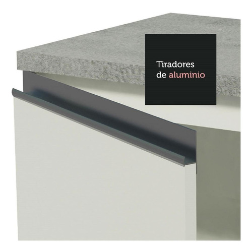 Imagen 6 de 10 de Cocina Integral Madesa Glamy Sin Mesón De Acero Con 120 Cm