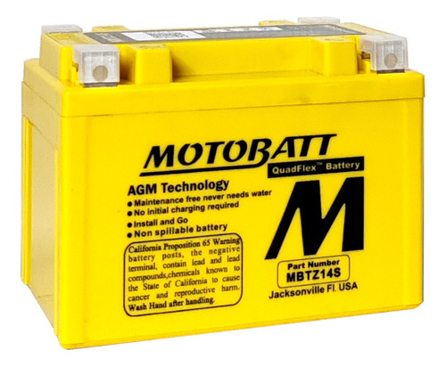 Bateria De Moto Motobatt Mbtz14s Bmw, Honda