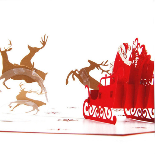Imagem 3 de 8 de 3pcs 3d Cartões De Natal Dos Desenhos Animados Estereoscópic