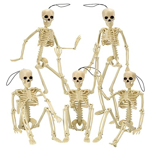 Conjunto De 5 Esqueletos Decorativos Halloween, Articul...