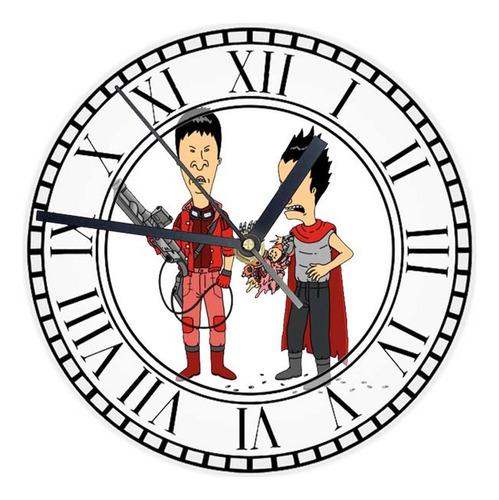 Reloj Redondo Madera Brillante Beavis And Butthead Mod 49