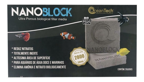 Mídias Cerâmica Ocean Tech Nano Block 10x10 Bloco Filtragem