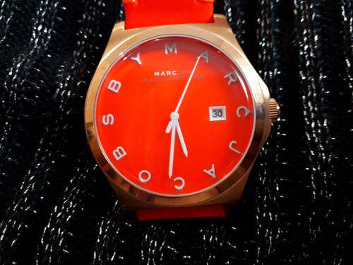 Relógio Original Marc Jacobs Dourado E Laranja