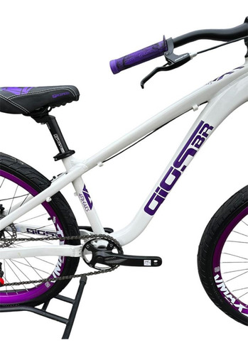 Bicicleta Gios Br 4 Freaks 13,5 Branco C/ Roxo Aro 26