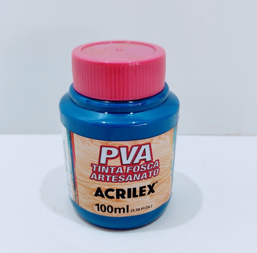 Imagem 2 de 2 de Tinta Pva Fosca Azul Turquesa 100 Ml Acrilex - Cod 501