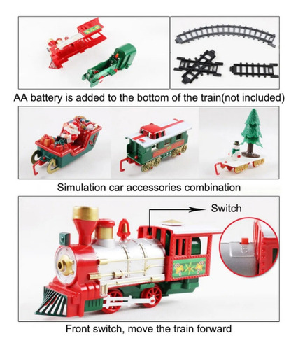 ( Decoración Navideña, Tren Eléctrico Con Luces Y Música.