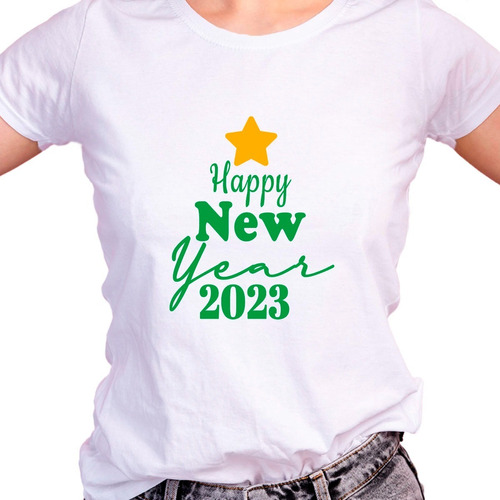 Franela Dama Personalizada Diseño Happy New Year 2023