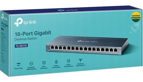 Switch Hub 16 Portas Gigabit Tp-link Tl-sg116 Auto-mdi Mdix
