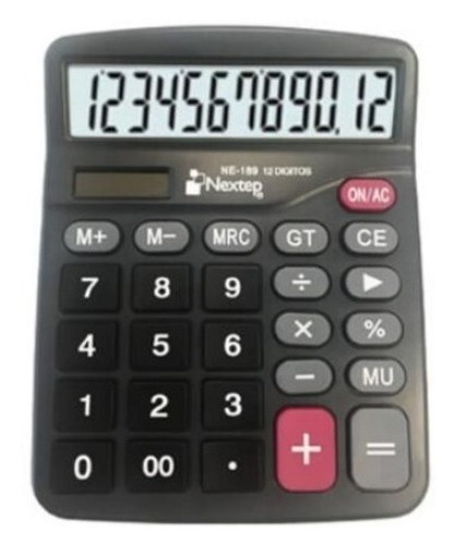 Calculadora Nextep 12 Digitos Pantalla Grande Escritorio Color Negro