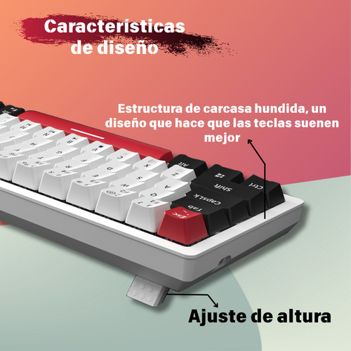 Teclado Mecánico 75% Zifriend R78 Usb-c Rgb De 78 Teclas Blanco-brown Switch Inglés Us