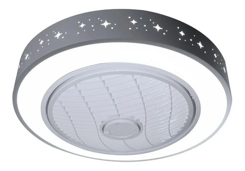Ventilador de techo Megaluz WF60005-520 blanco con 7 aspas de  acrílico, 13" de diámetro