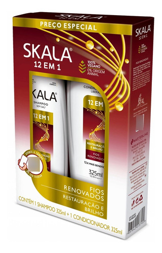 Kit Skala Restauração 12 Em 1 Shampoo E Condicionador 325ml