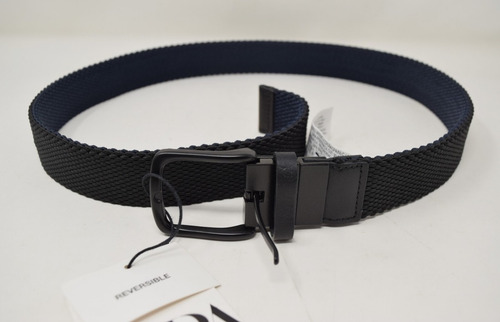 Cinturón Trenzado Reversible Zara Hombre Azul Oscuro Y Negro Lisa 90 - 105 Cm