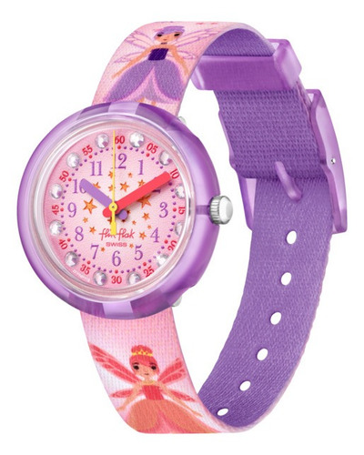Reloj Flik Flak Stary Way Zfpnp119 Color De La Correa Rosa Color Del Bisel Púrpura Color Del Fondo Rosa