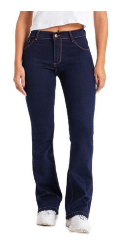 Pantalón Jeans Mujer Oxford Elastizados Tiro Alto 