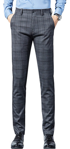 Pantalon Comodo Negocio Para Hombre Estilo Casual Recto Boda