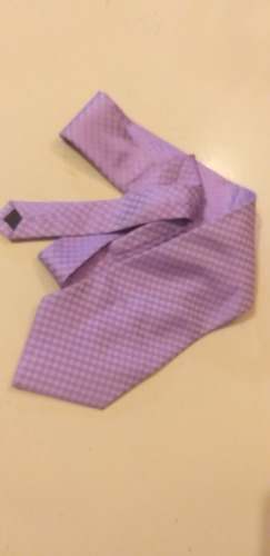 Corbata De Seda Labrada Lila Con Lunares 