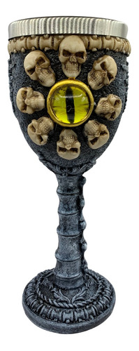 Cálice Taça 3d Caveira Ossos Skull Olho Relevo Copo Aço Inox