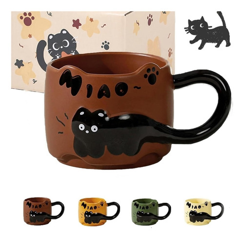 Taza Apilable Con Forma De Gato, Adorables Tazas De Café