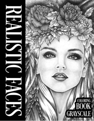 Libro: Realistic Faces Grayscale Coloring Book For Adults: A