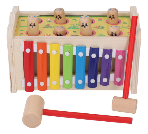 Juguete De Madera Para Golpear Bebés, 2 En 1, Divertido Y Ed