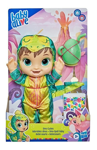 Muñeca Castaña Baby Alive Hasbro Bebe Saurio Con Accesorios