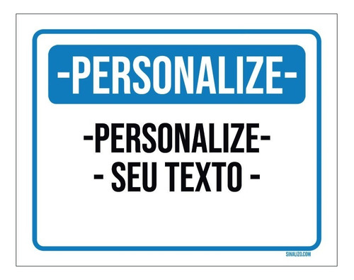 Placa Aviso Ambiente Sinalização Personalizada 27x35cm