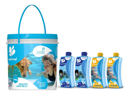 Kit Produto Quimico Limpeza Piscina Balde Cloro Clarificante