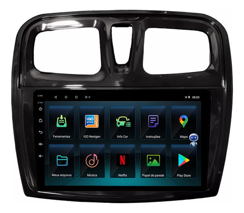 Multimidia Sandero 15/19 9p Qled Android Carplay 2gb 32gb