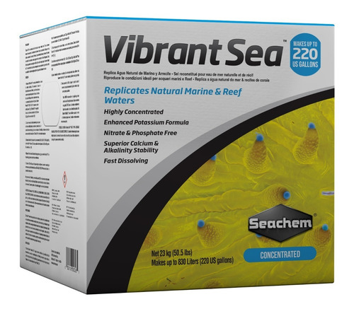 Vibrant Sea Salt 23kg Sal Acuario Marino Peces Agua Salada