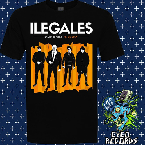 Imagen 2 de 3 de Ilegales - La Vida Es Fuego - Punk - Polera- Cyco Records