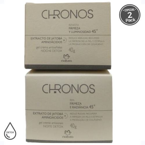 Imagen 1 de 2 de Chronos Crema Antiseñales 45+ Años Noche (2 Pack)