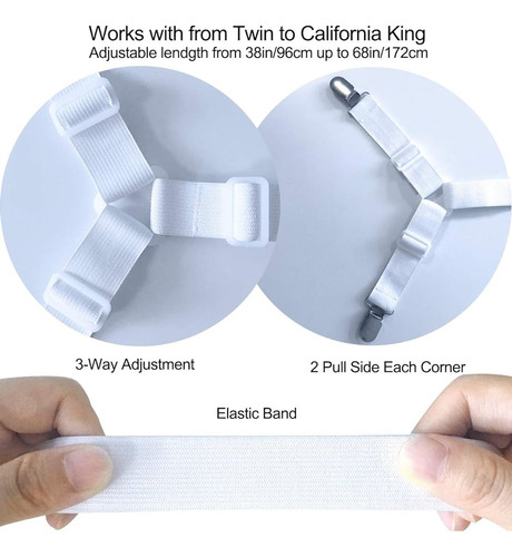 Siaomo Sábanas Correas De Sujeción - 2 Way Adjustable Crissc