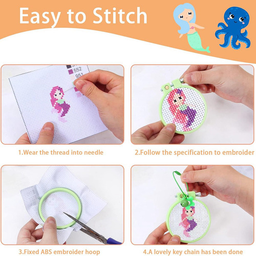 Kit De Bordado Infantil De 6 Piezas For Principiantes Con