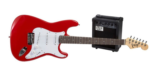 Pack Guitarra Stratocaster Y Amplificador Creep Completo Red