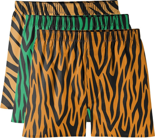 Kit 3 Un Cueca Samba Canção Animal Print Tigre Zebra Safari