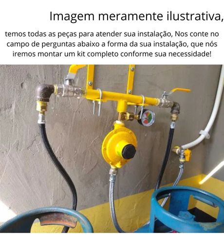Central Gás Para 2 Botijões P45kg Com Manômetro E Suporte