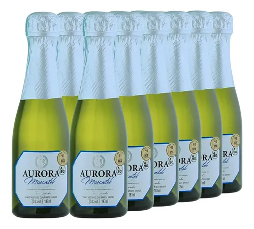 Espumante Aurora Moscatel Boreal Garrafa 187ml Kit 12 Und