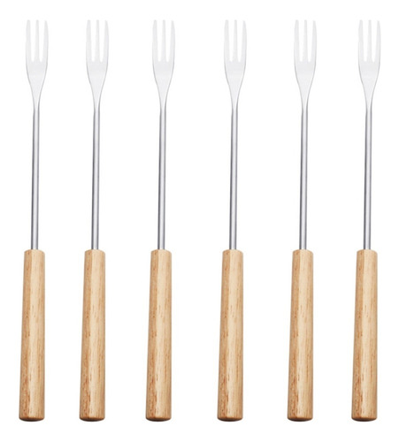 (b) Tenedores Para Fondue De Acero Inoxidable, Mango De Plás